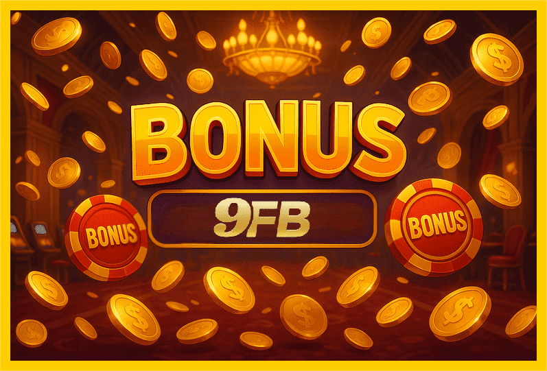 Imagem promovendo bônus 9FB com recompensas imperdíveis.